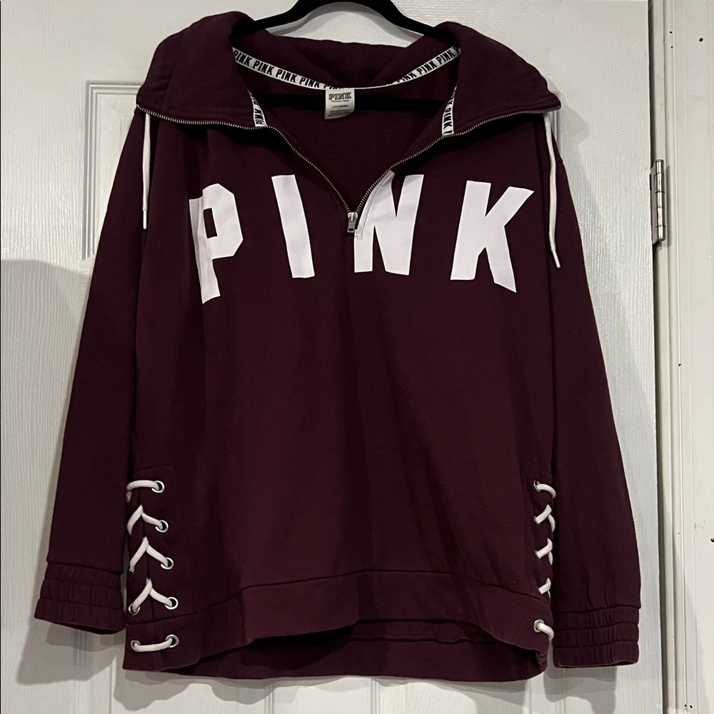 PINK Victoria's Secret Women's Burgundy Cowl Neck Sweater